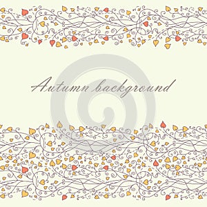 Autumn background with lace vector