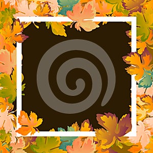 Autumn background layout decorate leaves shopping sale or promo poster and white frame leaflet ,web banner.Vector