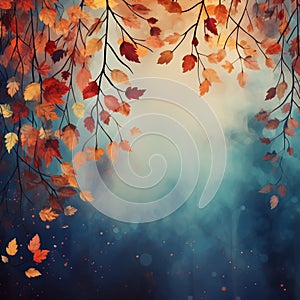 Autumn background with leaves Nature background