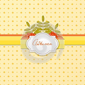 Autumn background with rowen