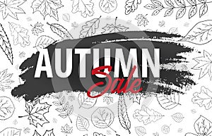 Autumn Backgrounds with Hand-draw Pumpkins. Thanksgiving day. For shopping sale, promo poster and frame leaflet, web banner.