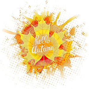 Autumn Banner With Red And Yellow Leaves