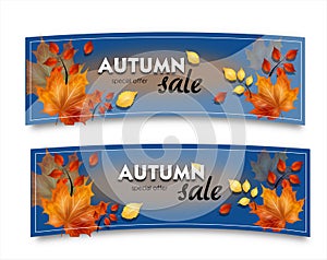Autumn banner set