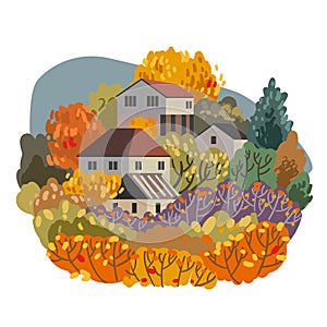 Autumn banner. Vector illustration with autumn mood.