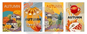 Autumn banner. Vector illustration with autumn mood.