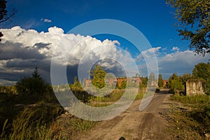 Autumn beautiful panoramic rural landscape