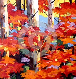 Autumn Beauty -Acrylic on Canvas Painting