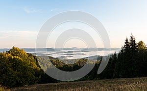 Autumn in Beskid region of Carpathians Mountains