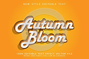 Autumn Bloom editable text effect 3D emboss vintage style