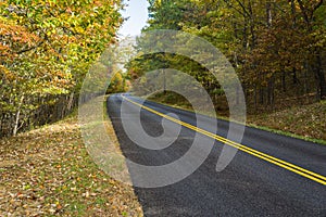 Autumn on the Blue Ridge Parkway Roadway, Virginia, USA - 2