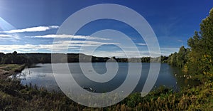 Autumn blue skies above Westport Lake.