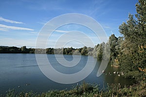 Autumn blue skies above Westport Lake.