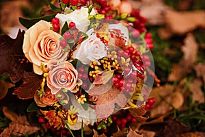 Autumn bouquet of the bride