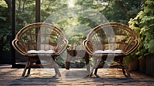Autumn Cabincore Naturalistic Rattan Chairs For Your Patio