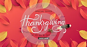 Thanksgiving day sale banner.