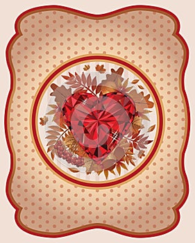 Autumn card vintage style, vector