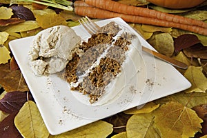 Autumn Carrot Cake and Ice Cream