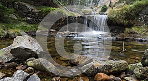 Autumn cascade river