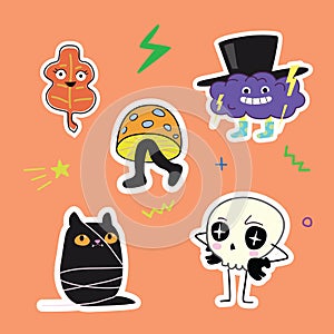 Autumn characters stickers