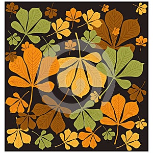 Autumn chestnut leaves pattern