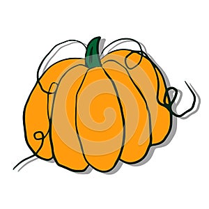 Autumn clip art hand painted, isolated. Halloween pumpkin. Vector cartoon Illustration. for invitations, greeting cards, print,