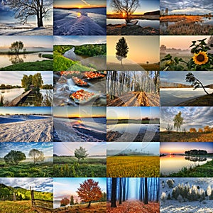 Autumn Collage. series of autumn landscapes