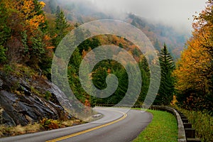 Autumn color on Blue Ridge Parkway, North Carolina, USA