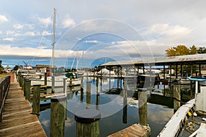 Autumn Color the Chesapeake Bay Shore and Harbor in St Michaels