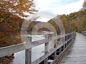 Autumn color on a rail trail in  Pennsylvania