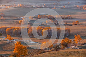 Autumn color of Ulan Butong grassland