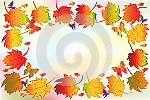 Autumn colorful fall leaf greetings card holidays celebrations
