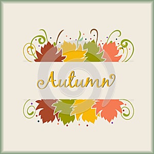 Autumn colorful fall leafs colorful season greetings card holidays celebrations logo design vector image