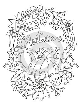 Autumn Coloring Page For Adult