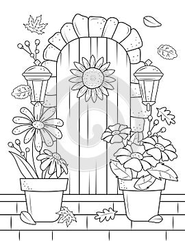 Autumn Coloring Page For Adult