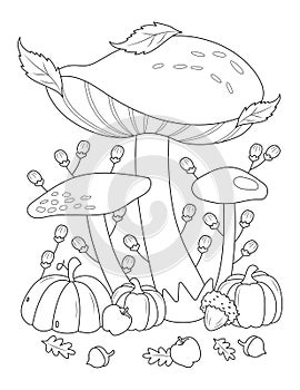 Autumn Coloring Page For Adult