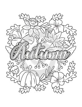 Autumn Coloring Page For Adult