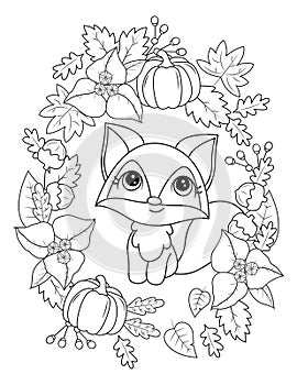 Autumn Coloring Page For Adult