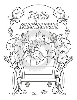 Autumn Coloring Page For Adult