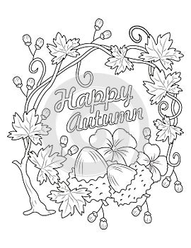 Autumn Coloring Page For Adult