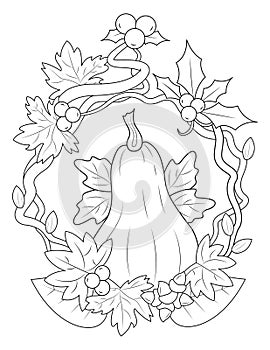 Autumn Coloring Page For Adult