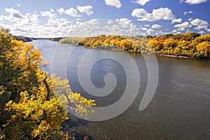 Autumn colors along the Mississippi River, Minnesota photo