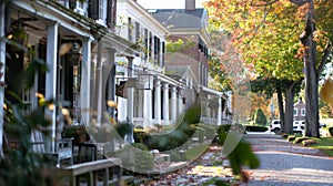 Autumn colors on a peaceful residential street