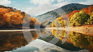 Autumn Colors Reflected In A River: A Joong Keun Lee Inspired Landscape