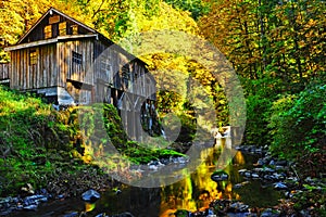 Autumn colors surround this old mill