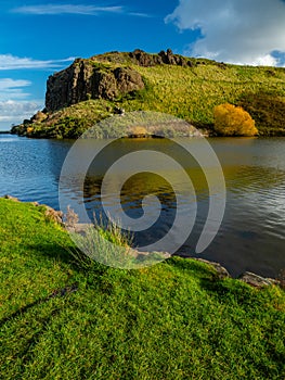 Autumn colours, fall colors, Dunsapie Loch, Holyrood Park, Edinburgh, Scotland