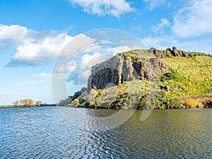 Autumn colours, fall colors, Dunsapie Loch, Holyrood Park, Edinburgh, Scotland