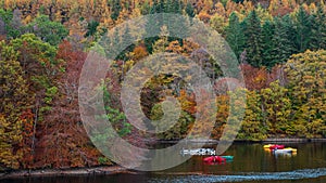 Autumn colours at Loch Faskally at Pitlochry, Scotland