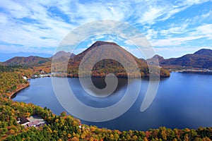 Autumn colours of Mountain and lake