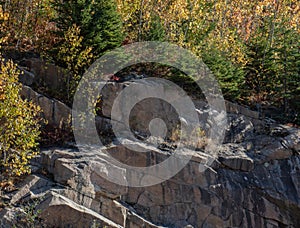 Autumn colours and Muskoka Granite Rock