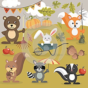 Autumn critters vector artwork